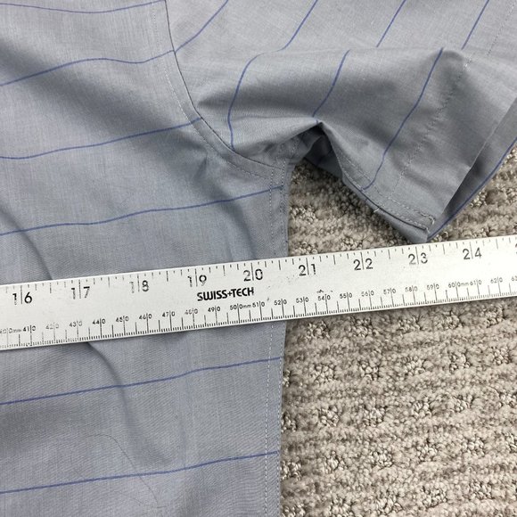 US Polo Assn. Shirt Men Small S Gray Blue Striped Button Down Short Sleeve - Picture 10 of 11